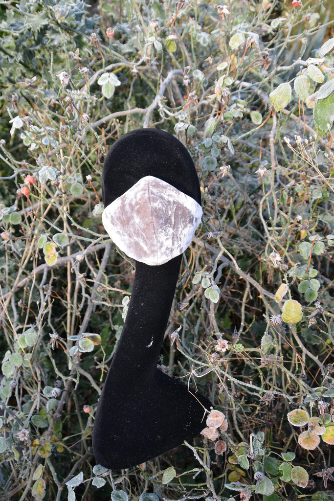 Masque en velours argenté