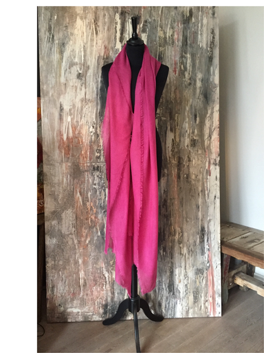Etole cachemire/soie fuschia